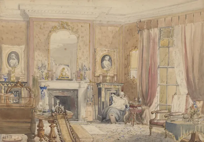 Framed Print : The Drawing Room at Bryn GlⳬNewport Mon[mouthshire]