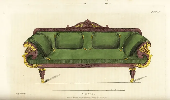 Framed Print : A drawing-room sofa designed by John Taylor Framed Print : A drawing-room sofa designed by John Taylor