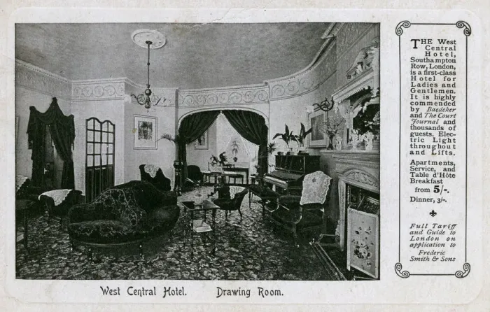 Framed Print : The Drawing Room of the West Central Hotel, London Framed Print : The Drawing Room of the West Central Hotel, London