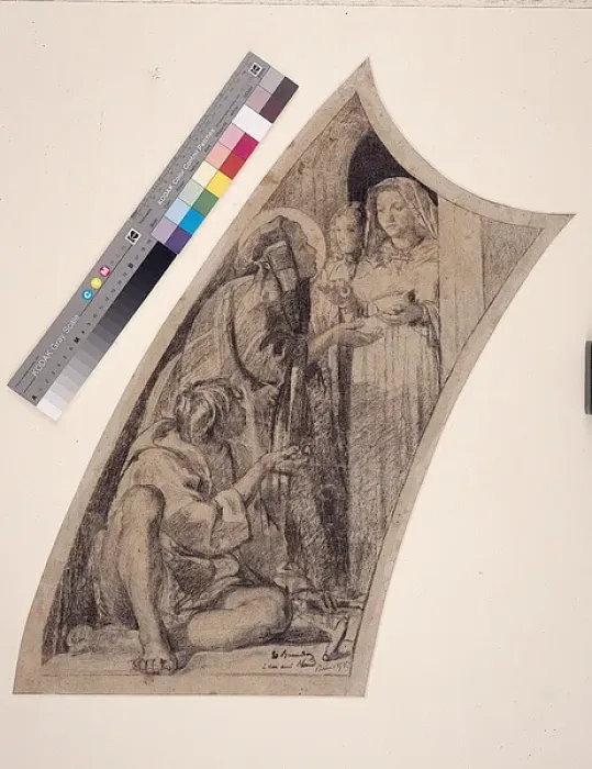 Framed Print : Drawing for a Wall Painting for S. Brigida in Piazza Farnese Framed Print : Drawing for a Wall Painting for S. Brigida in Piazza Farnese