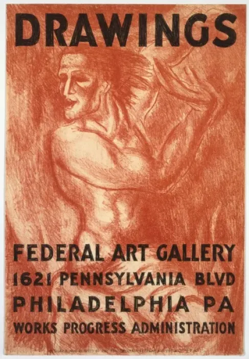 Framed Print : Drawings. Poster for Federal Art Project exhibition of drawings at the Federal Art Gallery Framed Print : Drawings. Poster for Federal Art Project exhibition of drawings at the Federal Art Gallery