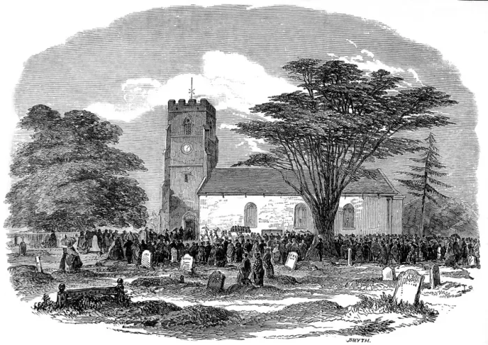 Framed Print : Drayton Bassett Church, 1850 Framed Print : Drayton Bassett Church, 1850