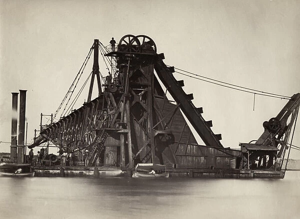 Dredging barge on the River Nile, Egypt, c. 1890 s