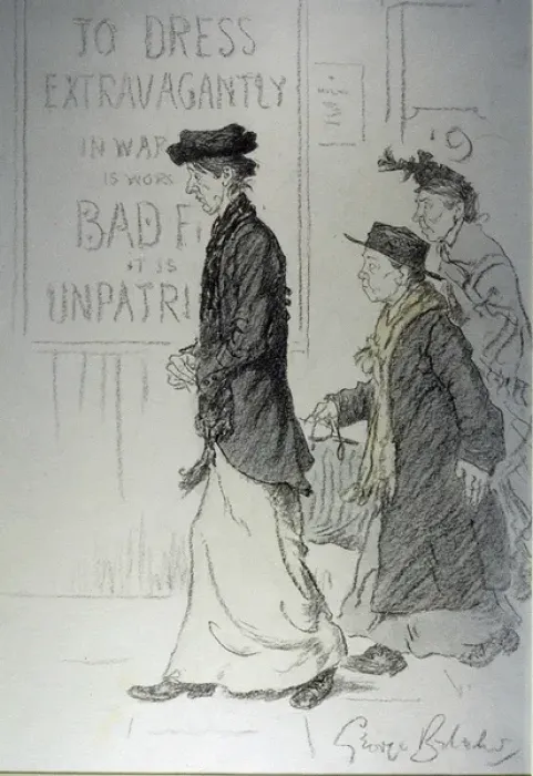 Framed Print : To dress extravagantly in war is unpatriotic, WW1 Framed Print : To dress extravagantly in war is unpatriotic, WW1