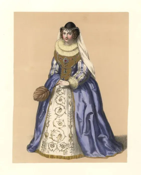Framed Print : Dress of the reign of James I, 1601-1625, based Framed Print : Dress of the reign of James I, 1601-1625, based