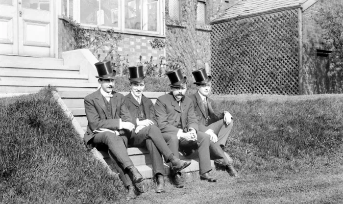 Framed Print : Four well dressed Edwardian men Framed Print : Four well dressed Edwardian men