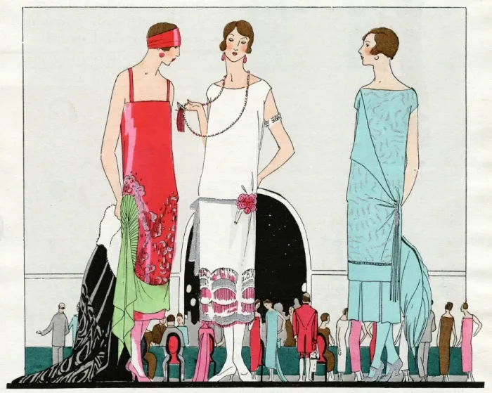 Framed Print : Three dresses by Beer, Premet and Martial et Armand Framed Print : Three dresses by Beer, Premet and Martial et Armand