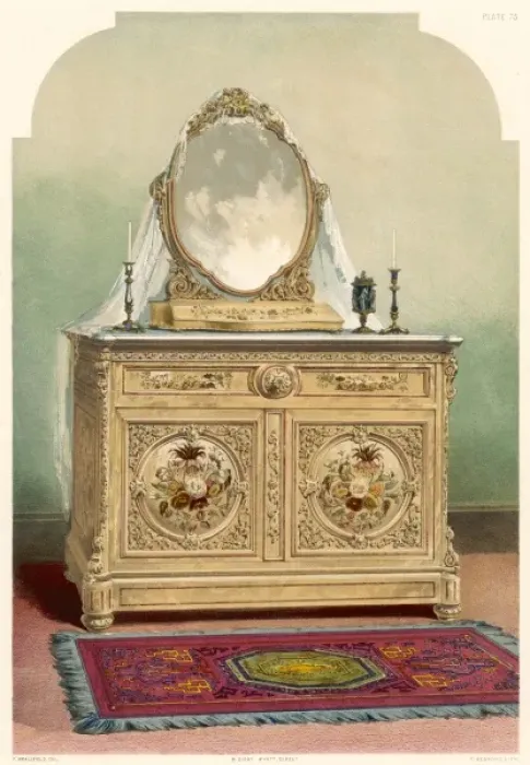 Framed Print : Dressing Table 1851 Framed Print : Dressing Table 1851