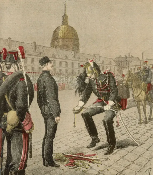 Framed Print : Dreyfus is formally and publicly degraded after his condemnation as a traitor Date Framed Print : Dreyfus is formally and publicly degraded after his condemnation as a traitor Date
