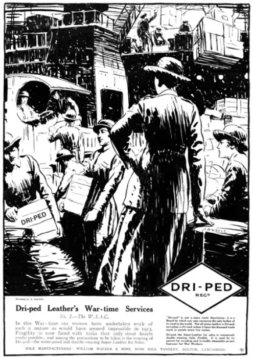 Framed Print : Dri-ped advertisement with WaC women, WW1 Framed Print : Dri-ped advertisement with WaC women, WW1