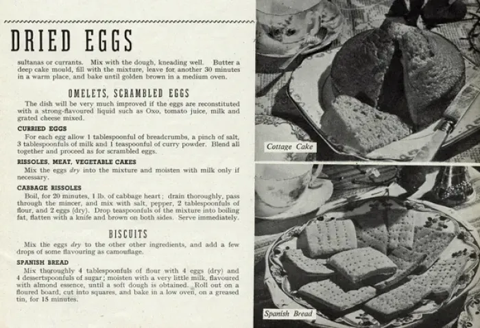 Framed Print : Dried egg recipes 1945 Framed Print : Dried egg recipes 1945