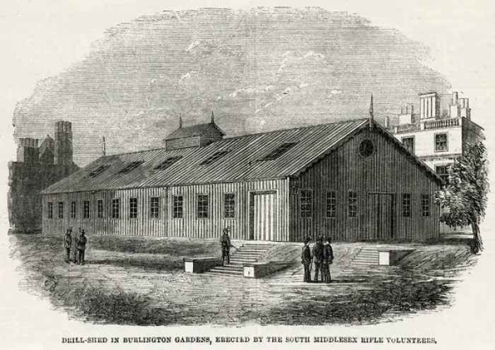 Framed Print : Drill shed in Burlington Gardens Framed Print : Drill shed in Burlington Gardens