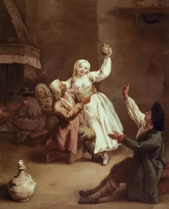 Framed Print : The Drinkers. 1750s. Oil on canvas. ITALY. Venice Framed Print : The Drinkers. 1750s. Oil on canvas. ITALY. Venice