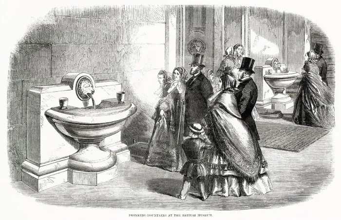 Framed Print : Drinking Fountain at the British Museum 1860 Framed Print : Drinking Fountain at the British Museum 1860