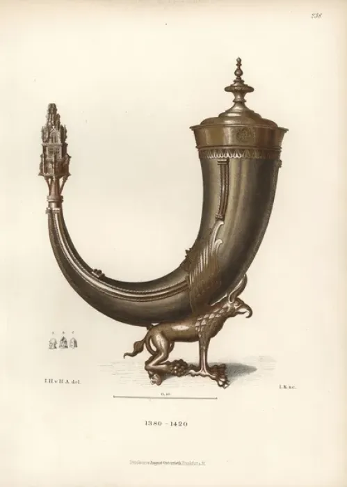 Framed Print : Drinking horn from the 15th century Framed Print : Drinking horn from the 15th century