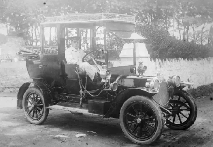 Framed Print : Driver with car, Haverfordwest, Pembrokeshire, South Wales Framed Print : Driver with car, Haverfordwest, Pembrokeshire, South Wales