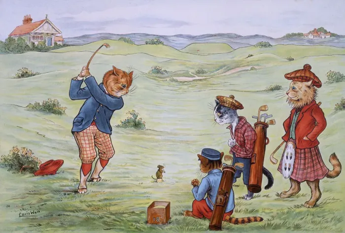 Framed Print : The Driver by Louis Wain Framed Print : The Driver by Louis Wain