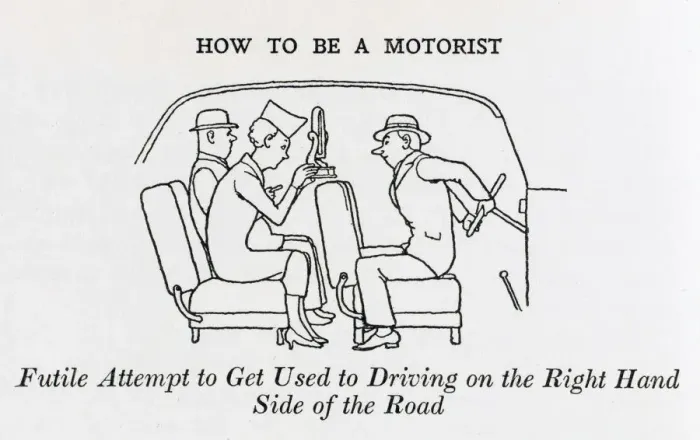 Framed Print : Driving on the right hand side / W H Robinson Framed Print : Driving on the right hand side / W H Robinson