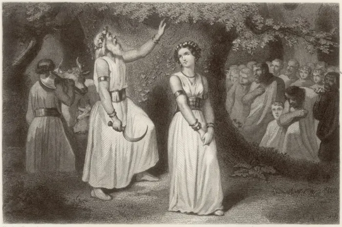 Framed Print : Druids gathering the sacred mistletoe Framed Print : Druids gathering the sacred mistletoe