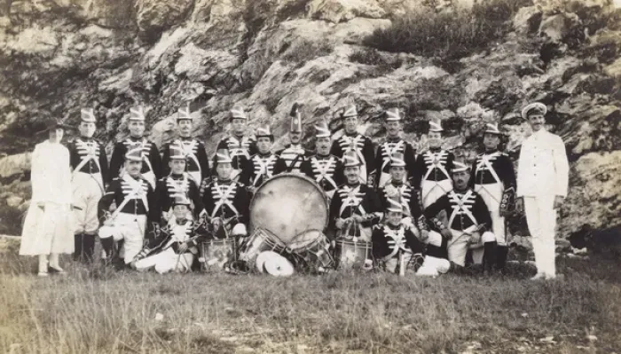 Framed Print : Drum band in traditional uniform Framed Print : Drum band in traditional uniform