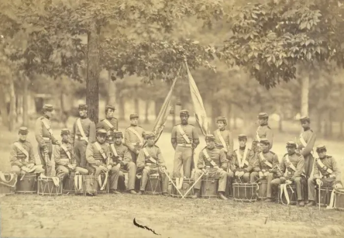 Framed Print : Drum corps, 8th New York State Militia, Arlington, Va. June Framed Print : Drum corps, 8th New York State Militia, Arlington, Va. June