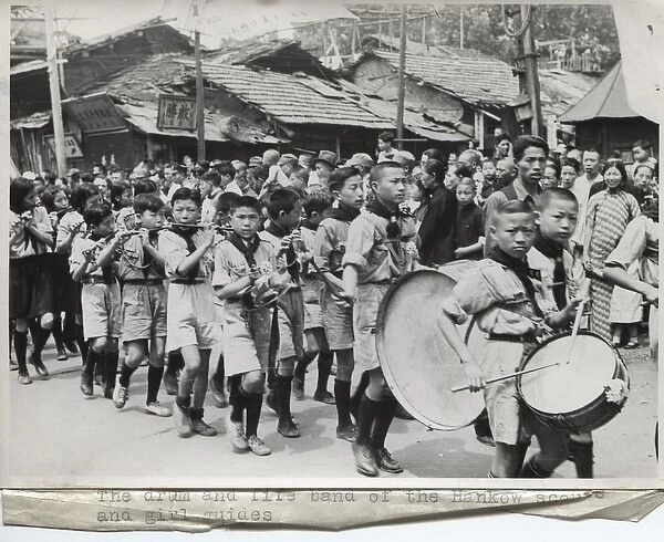 Drum and fife band, Hankow scouts and guides, China