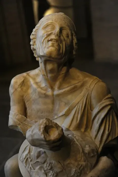 Framed Print : Drunken old woman. Roman sculpture after original of about 2 Framed Print : Drunken old woman. Roman sculpture after original of about 2