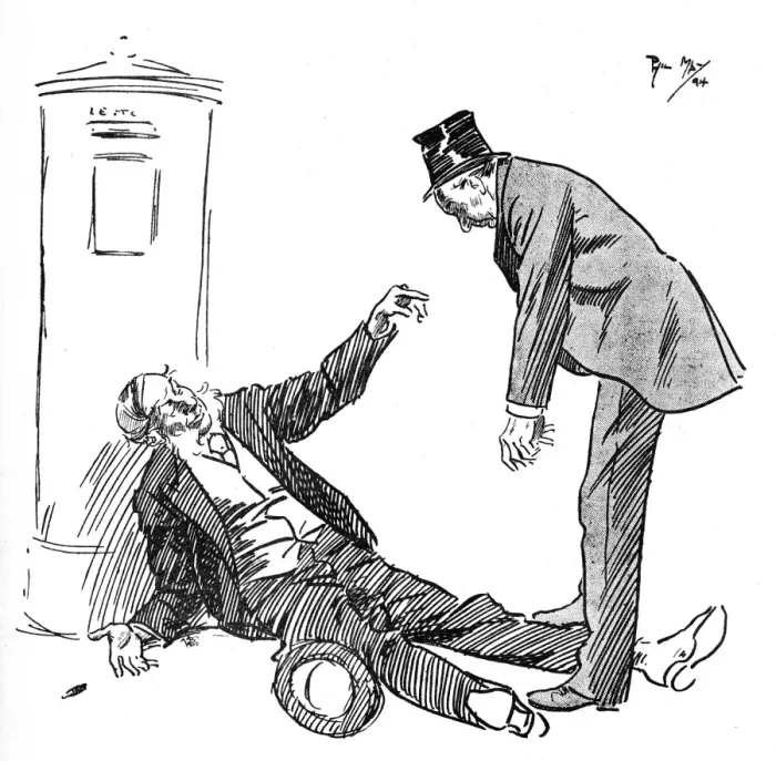 Framed Print : Two drunks by a postbox, one already collapsed Framed Print : Two drunks by a postbox, one already collapsed