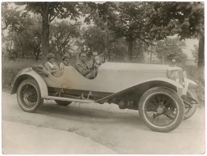 Framed Print : Dryden in Car C1928 Framed Print : Dryden in Car C1928