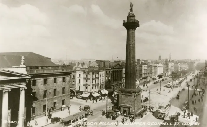 Framed Print : Dublin - Nelson Pillar and Upper O Connell St Framed Print : Dublin - Nelson Pillar and Upper O Connell St