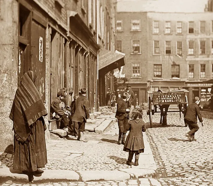 Framed Print : Dublin street children Victorian period Framed Print : Dublin street children Victorian period