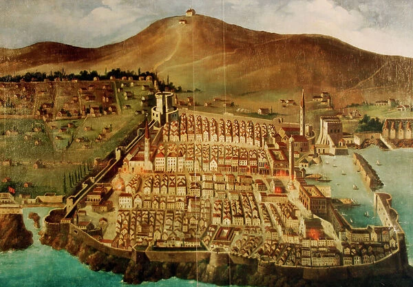 Dubrovnik. Map of the city before the earthquake of 1667