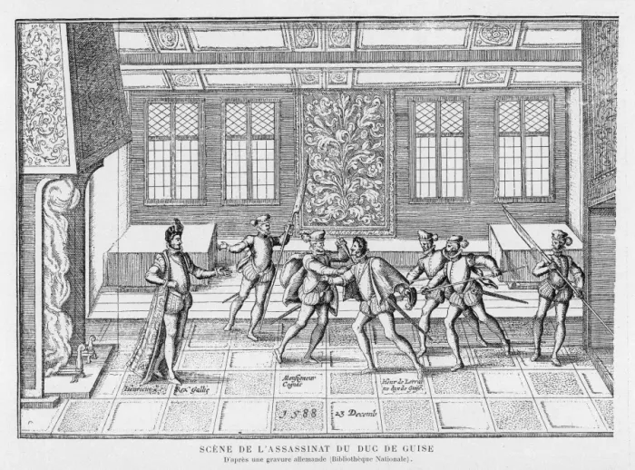 Framed Print : Duc De Guise Murdered