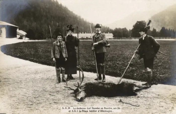 Framed Print : Duchess Karl-Theodor with German Crown Prince
