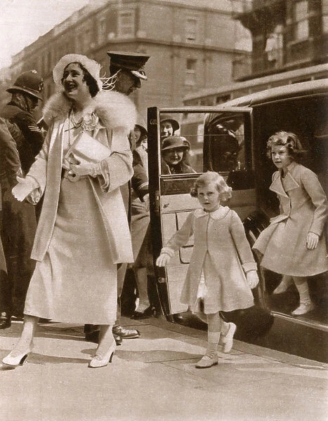 Duchess of York arriving with her daughters - Olympia