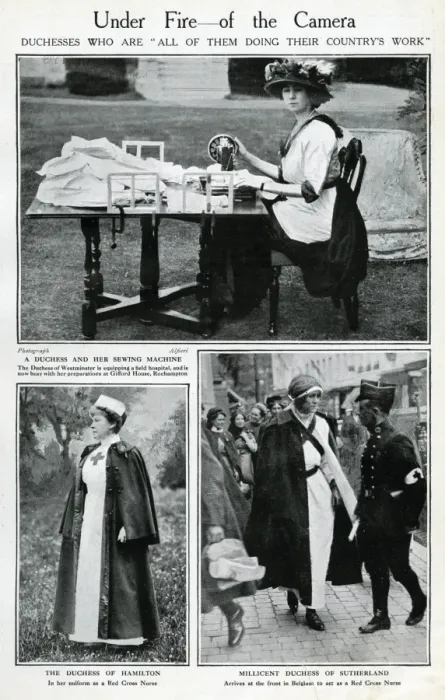Framed Print : Three duchesses doing war work, WW1 Framed Print : Three duchesses doing war work, WW1