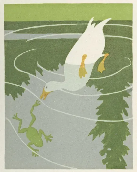 Framed Print : A duck and a frog Framed Print : A duck and a frog