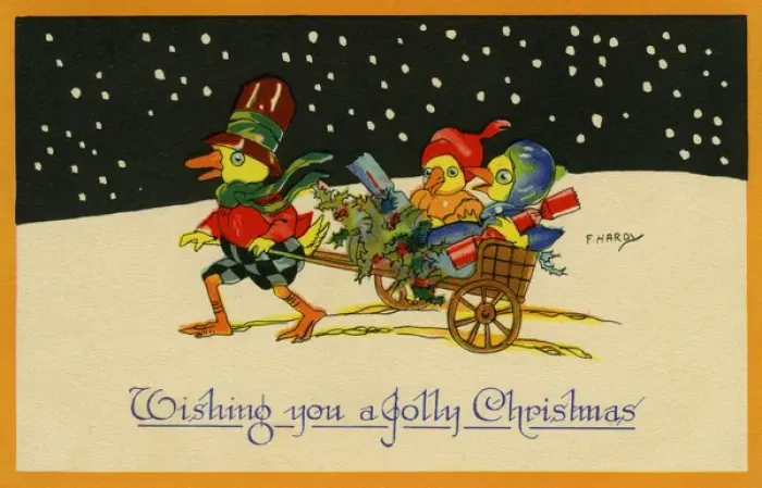 Framed Print : Duck pulling a handcart Framed Print : Duck pulling a handcart