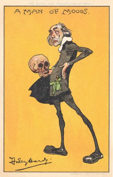Framed Print : Actor. A Man of moods. A cartoon of a typical actor. Artist: Dudley Hardy Date: circa 1910 Framed Print : Actor. A Man of moods. A cartoon of a typical actor. Artist: Dudley Hardy Date: circa 1910
