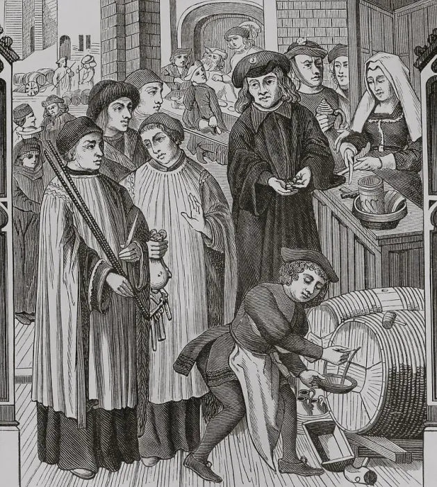 Framed Print : Dues on wines, privilege granted to the Chapter Framed Print : Dues on wines, privilege granted to the Chapter