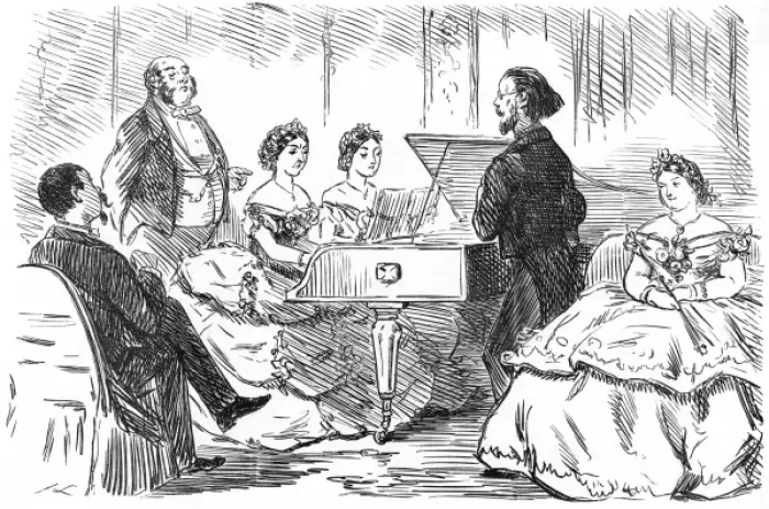Framed Print : A duet under difficulties, 1863 Framed Print : A duet under difficulties, 1863