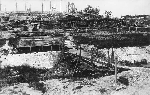Dugouts, bridge and burial area, WW1