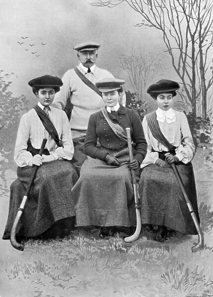 The Duke of Connaught and family as hockey players
