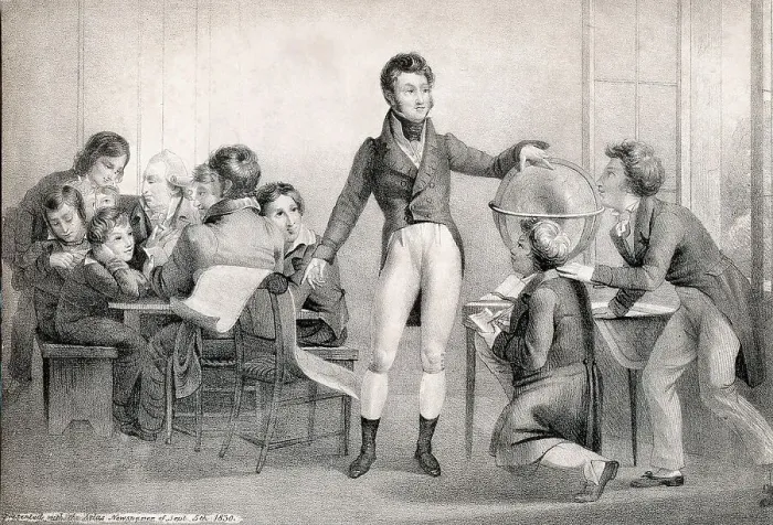 Framed Print : The Duke d'Orleans, Louis Phillipe teaching his children Framed Print : The Duke d'Orleans, Louis Phillipe teaching his children