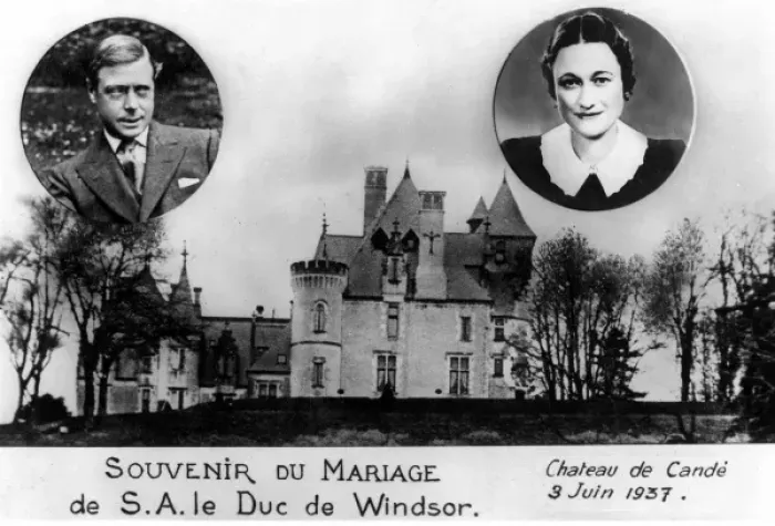 Framed Print : Duke and Duchess of Windsor wedding souvenir postcard Framed Print : Duke and Duchess of Windsor wedding souvenir postcard