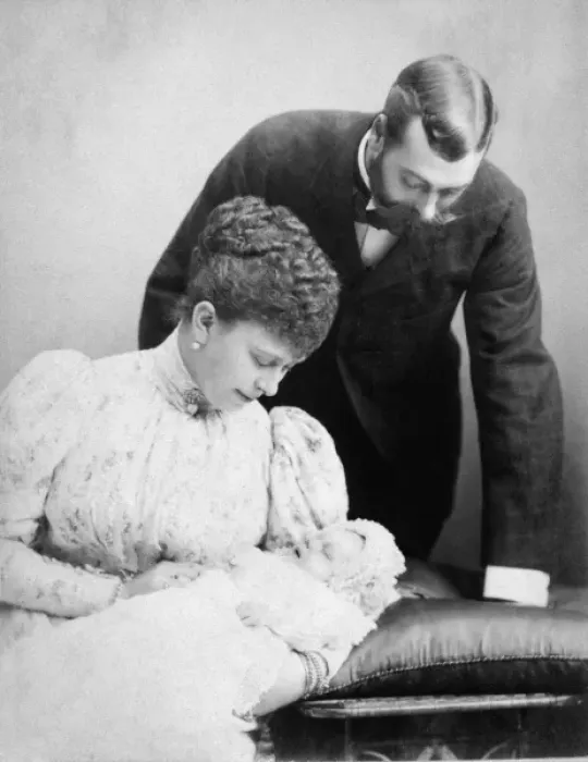 Framed Print : The Duke and Duchess of York with baby Edward Framed Print : The Duke and Duchess of York with baby Edward