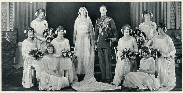 The Duke and Duchess of York with their bridesmaids