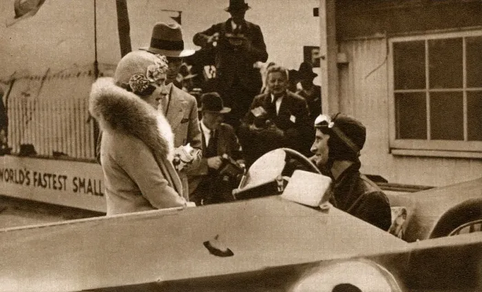 Framed Print : The Duke and Duchess of York at Brooklands - Junior Car Club Framed Print : The Duke and Duchess of York at Brooklands - Junior Car Club