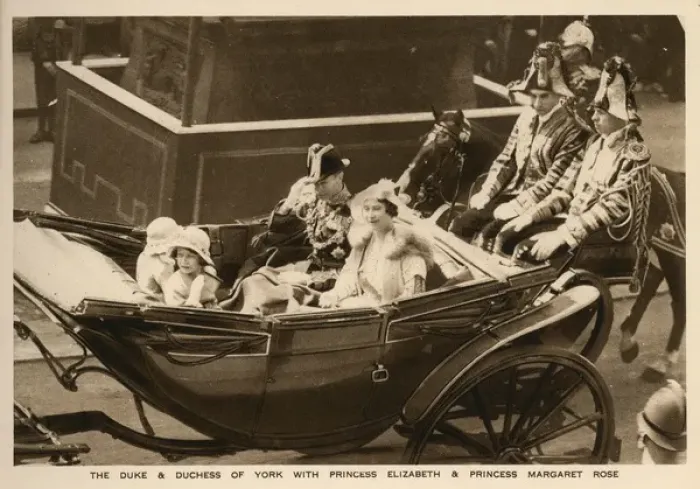 Framed Print : Duke and Duchess of York and daughters, Silver Jubilee Framed Print : Duke and Duchess of York and daughters, Silver Jubilee