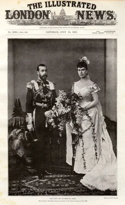 Framed Print : Duke and Duchess of York wedding portrait, 1893 Framed Print : Duke and Duchess of York wedding portrait, 1893